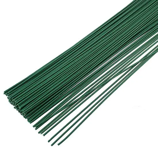 200 Pcs 22 Gauge Floral Stem Wire,Floral Stems for Flower Arrangements DIY,Bouquent Stem Wrapping and Crafts,16 Inch,Dark Green {5}