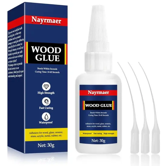 Wood Glue, 30g Super Glue for Wood, CA Glue for Wood Working, Fast Drying Wood Glue for Wood, Furniture, Balsa and Crafts (WGN1-30g) {1}