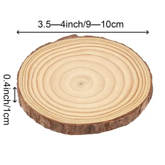 ZEONHEI 30 Pcs 3.5-4 Inches Natural Wood Slices, Unfinished Wood Slices Bulk for Crafts Wood Kit Circles Crafts Tree Slice with Bark for DIY Crafts Christmas Ornaments Coasters (Without Hole) {6}