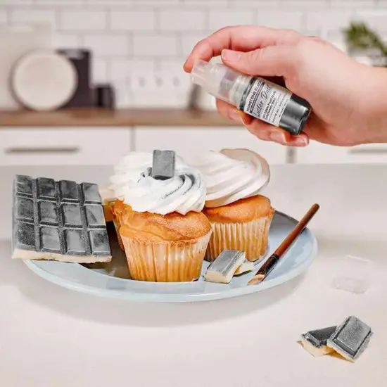 Bakell - Moonstone Black Luster Dust (4g, 1x Pump) Edible Vegan Dust & Paint for Baking, Desserts and Beverages {2}