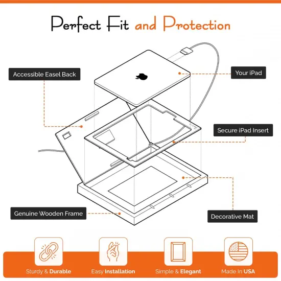 iFrame iPad Frame | Turn Your iPad Into A Beautiful Interactive Digital Picture Frame | Perfect at Home Or Work | Includes Table Stand and Wall Mount for All 9.7&rdquo; iPads White {11}