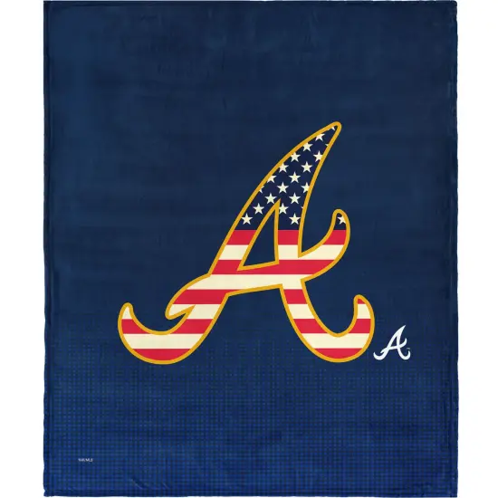 MLB Celebrate Series Silk Touch Sherpa Throw Blanket 50×60 Inches Atlanta braves {1}