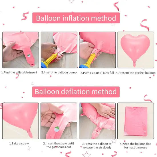 Pastel Heart Balloons, 10 Pcs Macaron Heart Shape - 18inch Pastel Pink Purple Green Teal Yellow Foil Valentines Balloons for Kids Candy Birthday Wedding Baby Shower Decoration {3}