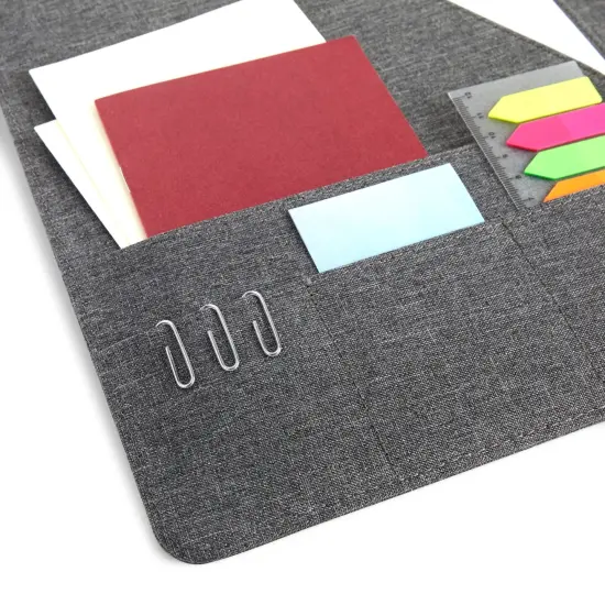 Professional Legal Notepad Portfolio, Grey Folio Notebook for Office, Business, Work, Pad Holder Folder Organizer for Documents (12.5x10) {7}