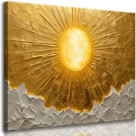Summer Boho Sun Canvas Wall Art Bohemia Minimalism Golden Abstract Sunrise Sunset Modern Luxury Painting Picture Wall Decor Poster Print Artwork for Living Room Bedroom Office Home Decoration {1}