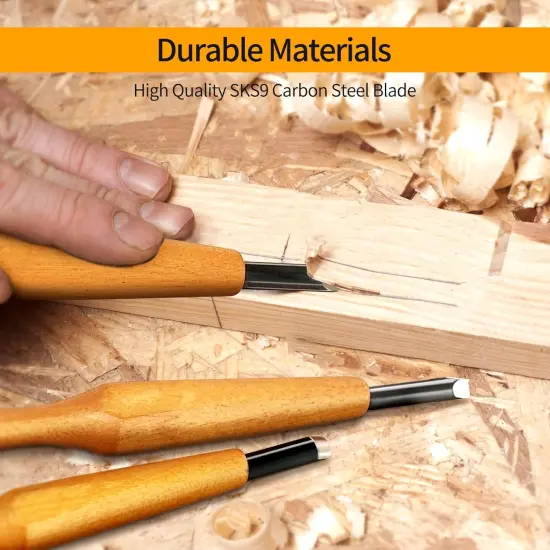 Wood Carving Tools Set - 20 Pcs Wood Carving Knife Set Beginner Whittling Kit with Canvas Case for Adults Children, Carving DIY Wood Carving Kit - Perfect for Beginners and Experts {4}