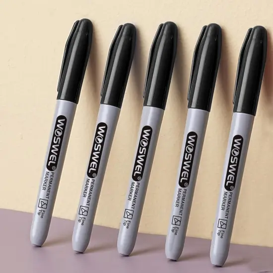 Permanent Markers Bulk, 200 Pack, Black Permanent Marker Pens, Fine Tip, Waterproof, Quick Drying, Smooth Writing, Used on Glass Metal Stone Paper Most Surfaces, office school supplies {5}