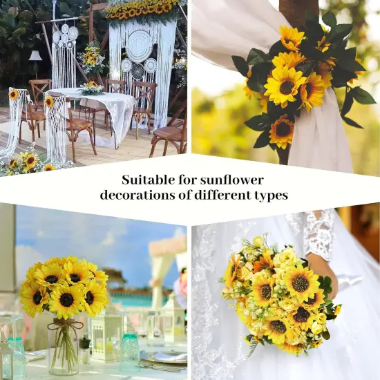 Sunflowers Artificial Flowers with Vase Centerpieces {4}