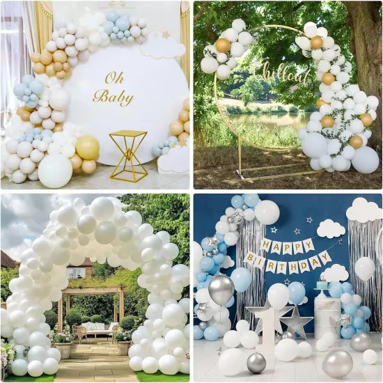 129pcs White Balloons Different Sizes 18 12 10 5 Inch for Garland Arch,Party Latex Balloons for Birthday Party Wedding Anniversary Baby Shower Party Decoration {5}