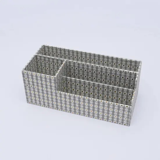 Desk Organizer / Grey - Recycled Cotton Paper {1}
