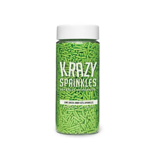 Krazy Sprinkles - Lime Green Jimmies (1/2 Cup, 1x Jar) for Cakes, Ice Cream & Cookies {3}
