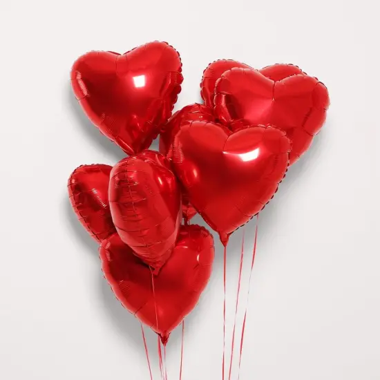 12Pcs Hot Pink Heart Balloons, 18 Inch Heart Shape, Love Balloons for Valentine's Day, Wedding, Birthday Decorations {4}