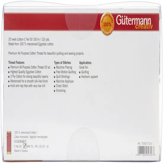Gutermann Cotton 50 Thread Set - 20 Spools-Basics {4}