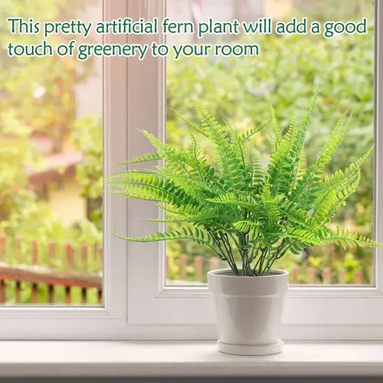10 Bundles Boston Fern Outdoors Decor Faux Ferns Artificial Plants {4}