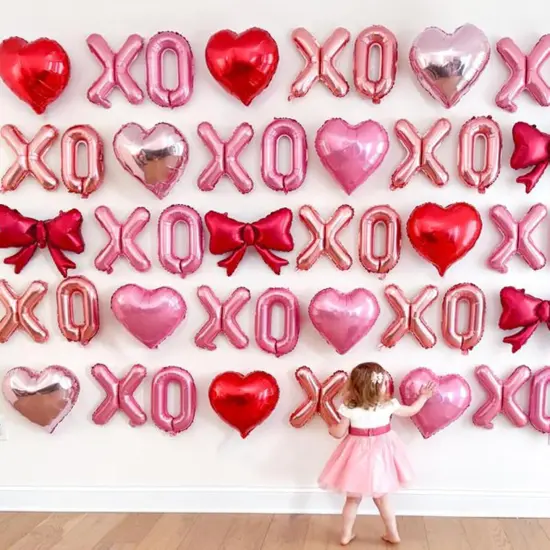 Pink Red Heart Balloons, 18 Inch Light Heart Foil Shape Balloon, 12PCS Pearl Red Pink Helium Mylar Love Balloon for Birthday Bridal Shower Engagement Wedding Valentine Party Decorations {5}