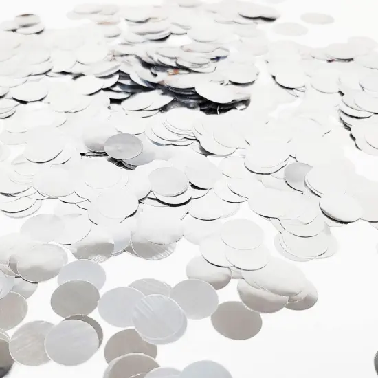 Silver Confetti 0.6 inch,Round Silver Foil Confetti,Shiny Silver Confetti for Party Decoration or Filled Balloons,(3.52 oz) {1}