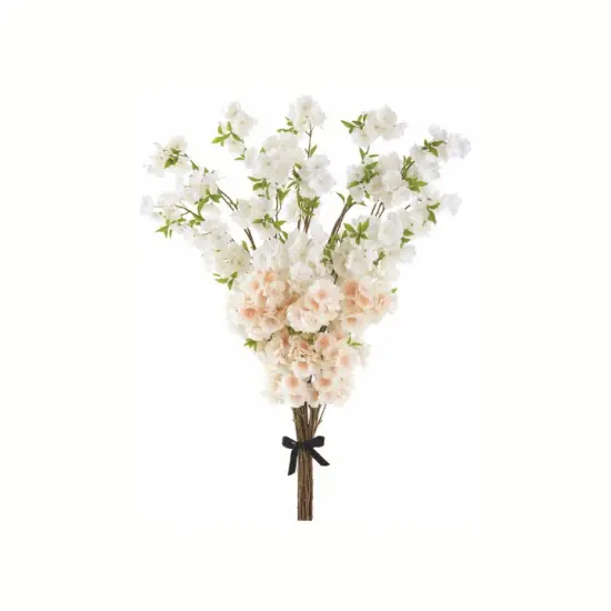30.5" Faux Peach Blossom Bundle &ndash; 10 Artificial Stems for Vases, Floral Centerpieces & Wedding Decor-ZBB685-WH/PE {1}
