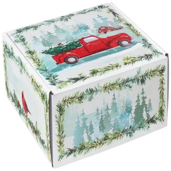 Pack/6: Farmhouse Christmas Decorative Mailer - 8 x 8 x 3" {1}