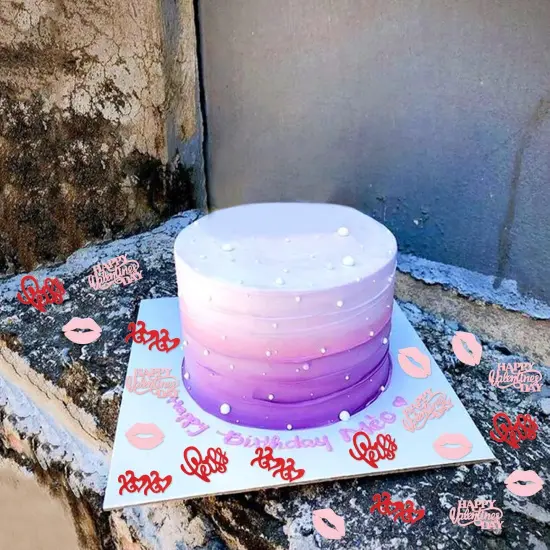 100 PCS Valentine's Day Confetti Happy Valentine's Day Pink Lip Red XoXo Love Table Confetti Wedding Engagement Bridal Shower Anniversary Party Sprinkles Confetti Decorations Lip Pink {4}