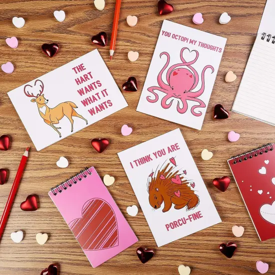 Bright Creations 48 Pack Animal Pun Valentines Day Cards with Envelopes, 4x6 Funny Valentine Cards for Love Notes, 6 Cute Designs for Special Occasions Multicolor {2}