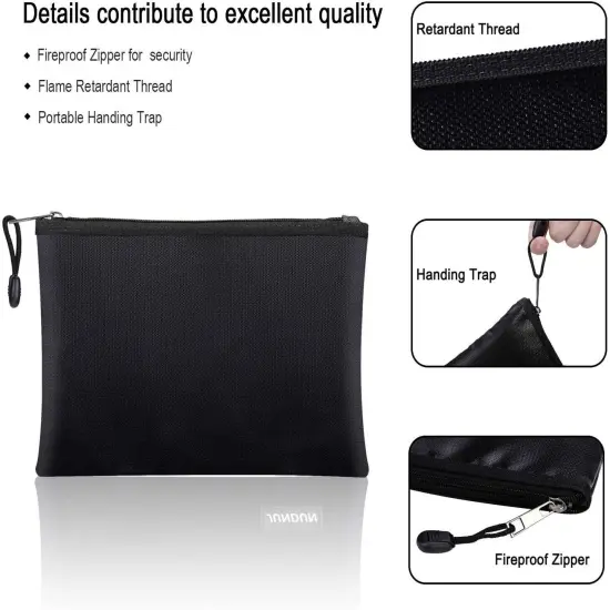2000&deg;F Fireproof Document Bag - Waterproof A4 File Pouch for Cash, Passports, USB Drives (13.4&rdquo;x9.48&rdquo;/34x24cm) {5}