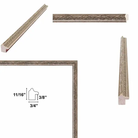 Slim Silver Leaf Bead Design Picture Frame 20x24 frame {3}