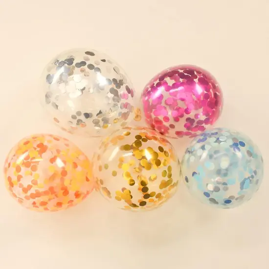 Gold Confetti Balloons, 40 Pcs 5 Inch Clear Balloons with Confetti Inside for Graduation Engagement Cake Topper Decor Bridal Shower Baby Shower Birthday Party Decoration Supplies {5}