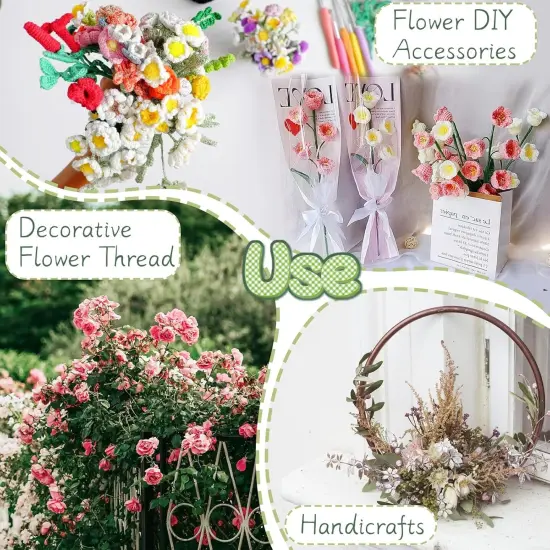 100 Pcs Floral Stems Wire for Paper Flower,14 Inch 2 Gauge Dark Green Floral Stem Wire,Crafting Floral Stem for Flower Arrangements DIY,Bouquet Stem Wrapping and Crafts {1}