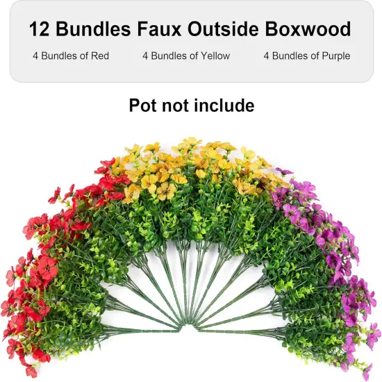 Artificial Fake Summer Bouquets Plants Flowers for Outdoor Spring Summer Decor {3}