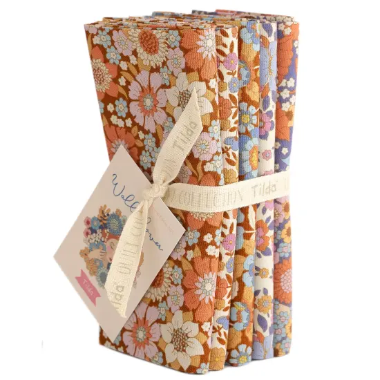 Tilda Wallflower Caramel/Thistle Fat Quarter Bundle - 5 pieces - 20" x 22" - 100% Cotton {1}
