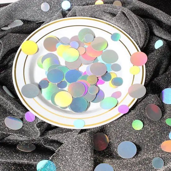 400PC Circle Dots Iridescent Confetti for Birthday Decorations Round Table Scatter for Wedding Baby Shower Bachelorette Bridal Shower Party Supplies {4}