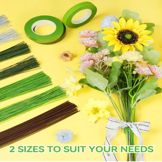 100 PCS 26 Gauge Green Floral Wire Stems for Artificial Flower Making,Florist Wire,Flower Wire for Crafts,Alambre para Flores for Wreaths, Flower Arrangements and DIY Projects {5}