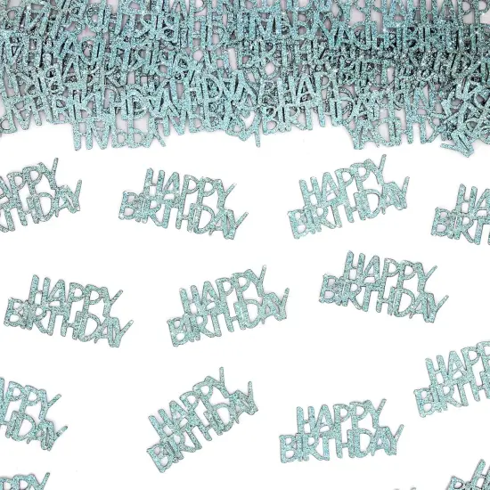 Blue Happy Birthday Confetti Birthday Table Decorations Baby Blue Glitter Table Scatters for Kids Boy Birthday Party Supplies 100PC {1}