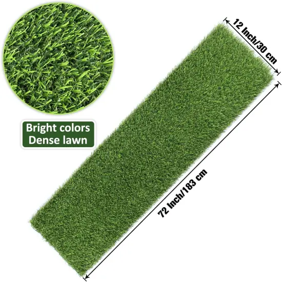 Grass Table Runner 12 x 72 Inch Synthetic Grass Rug Roll Durable Green Waterproof Artificial Tabletop Decoration Tailorable Table Runners for Holiday Party Themed Tea Party Outdoor Banquet {2}