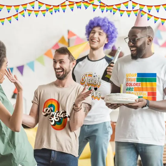 30 Pcs Gay Pride Iron on Transfers Rainbow HTV Iron on Decal LGBT Pride Month Iron on Patches Vinyl Heat Transfer Sticker Ready to Press for Clothing T Shirts Jacket Bag Hat DIY {5}