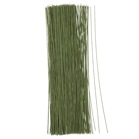 300 Pieces Green 18 Gauge Wire for DIY Crafts, Artificial Flower Arrangements (16 in) {5}