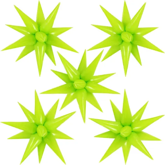 60 Pcs Fruit Green Star Balloons Foil Starburst Balloons Explosion 12 Point Cone Balloon Large for Wedding Anniversary Backdrop Birthday Party Decorations {1}