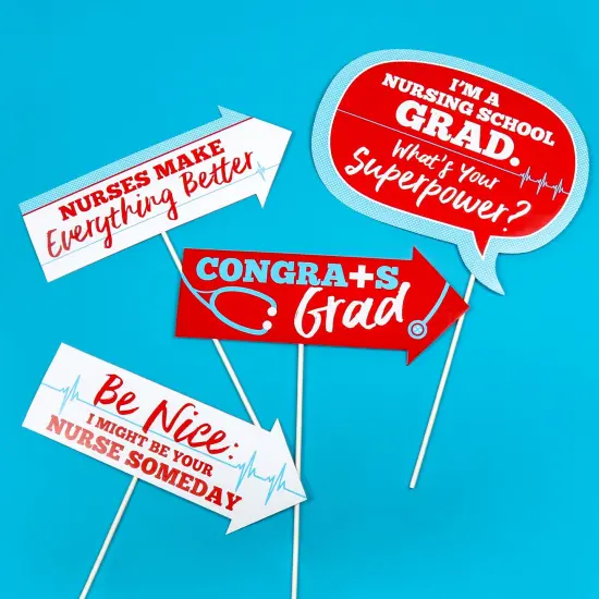 Big Dot of Happiness Funny Nurse Graduation - Medical Nursing Graduation Party Photo Booth Props Kit - 10 Piece {3}