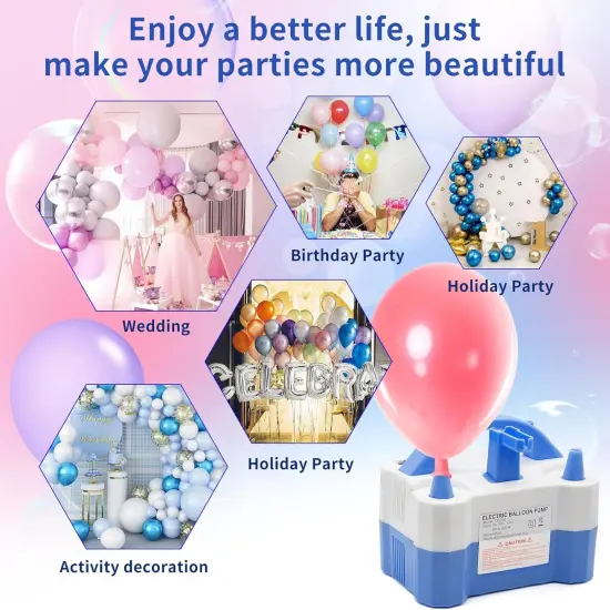 Electric Balloon Pump Electric Air Balloon Pump 110V 600W Balloon Blower Inflator for Garland Arch Party Decoration {3}