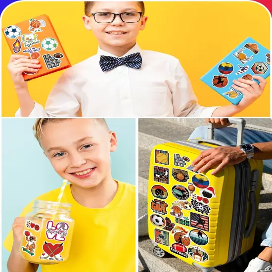 300 Pcs Sports Stickers for kids, Sport Stickers for Water Bottles, Waterproof Water Bottle Stickers for Boys, Vinyl Laptop Stickers Packs, Kids Boys Classroom Prizes for Elementary Students {4}