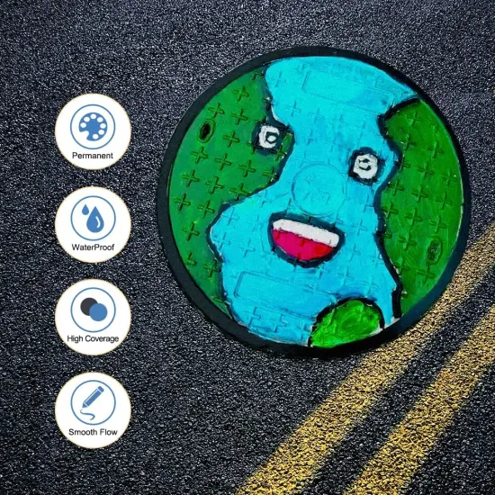 2 Black Dual-tip Permanent Paint Markers Oil Based Waterproof {4}