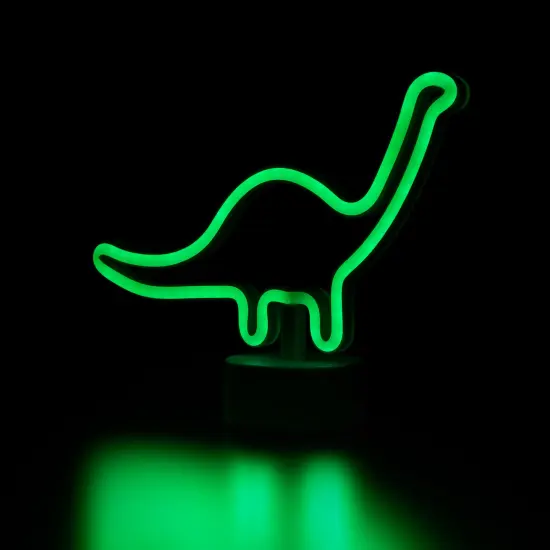 Northlight LED Brontosaurus Dinosaur Neon Table Light - 11" - Green {5}