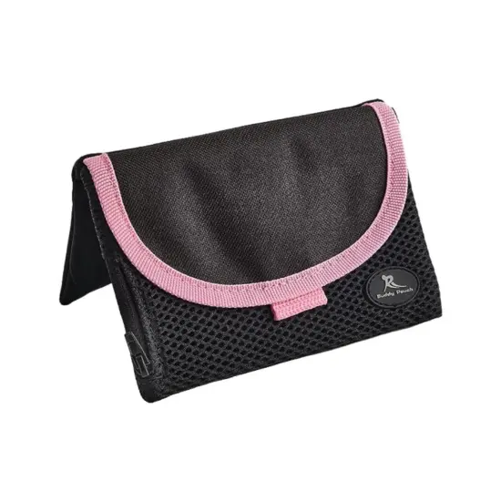 Running Buddy Magnetic Buddy Pouch, Beltess, Chafe and Bounce Free, Runners Fanny Pack, Phone Holder, Great for Running, Walking, Traveling & More, For Men & Women - 6-3/4&rdquo; L x 4&rdquo; W - Black and Pink {1}