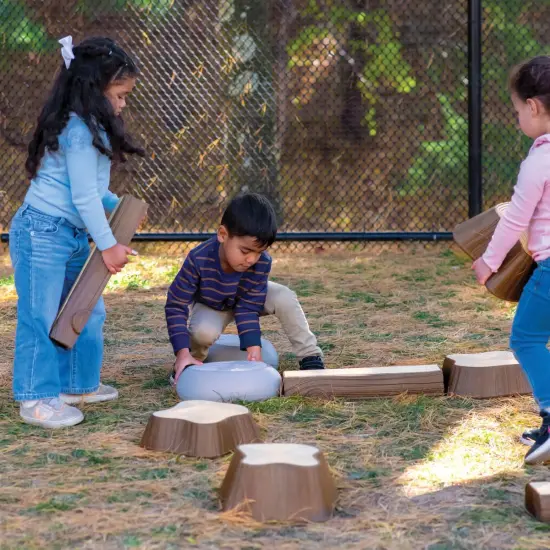 Kaplan Early Learning Company Timber Trail Stepping Logs Set - 16 Pieces {4}