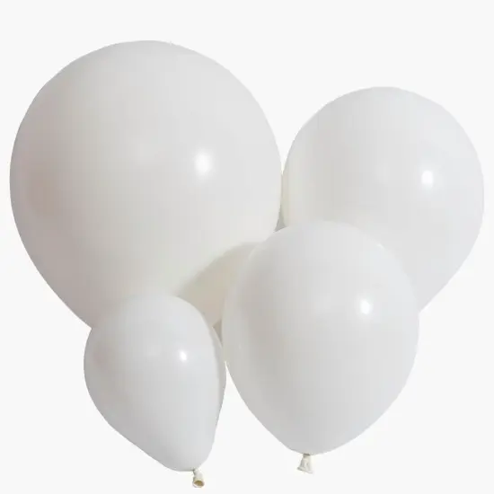 White Latex Balloons 100 pcs Matte White Balloons Different Sizes 18 12 10 5 Inch Round Helium Balloons for White Themed Wedding Graduation Birthday Party Backdrop Decorations {1}