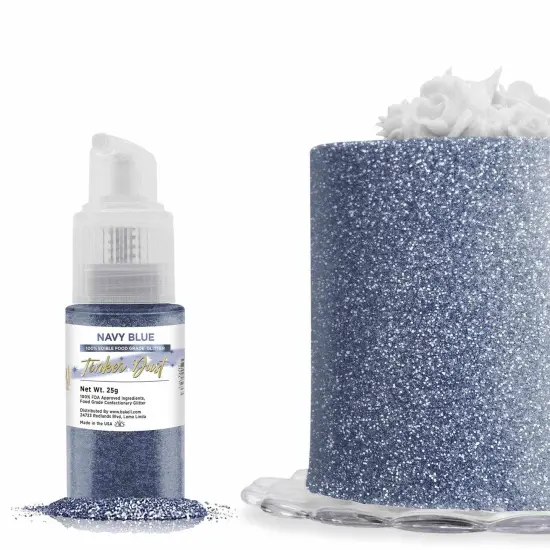 Bakell - Navy Blue Tinker Dust Edible Glitter (25g, 1x Spray Pump) for Food, Desserts, and Beverages! {1}