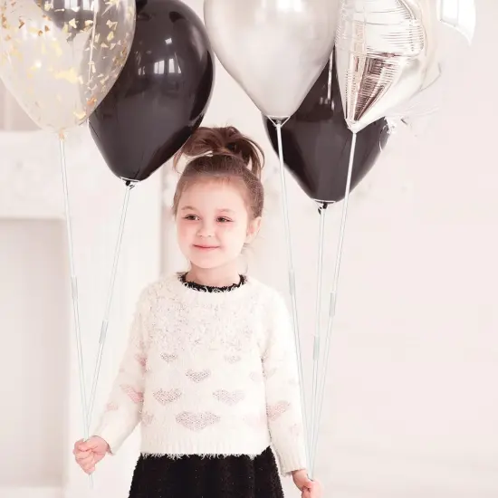 280 Pcs 70 Set 27.5 Bobo Balloon Sticks with Cups Clear Long Bobo Balloon Holders Reusable Plastic Stand for Wedding Party Holidays Anniversary Decorations {5}