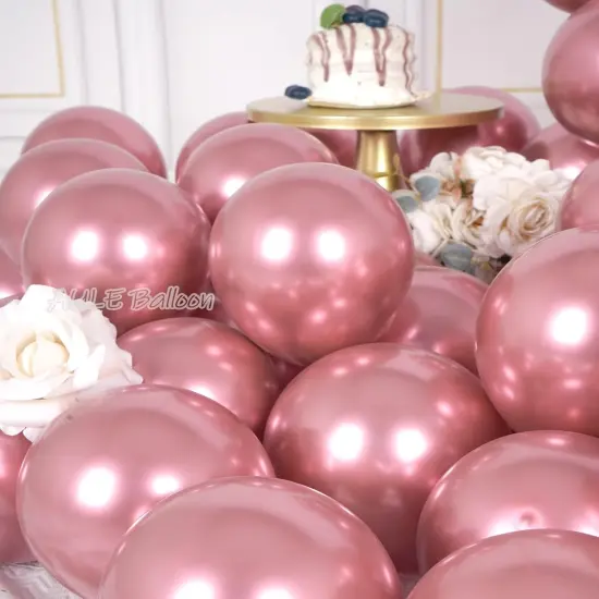 Metallic Pink Balloons 5 inch 50 Pcs Pink Latex Balloons {4}