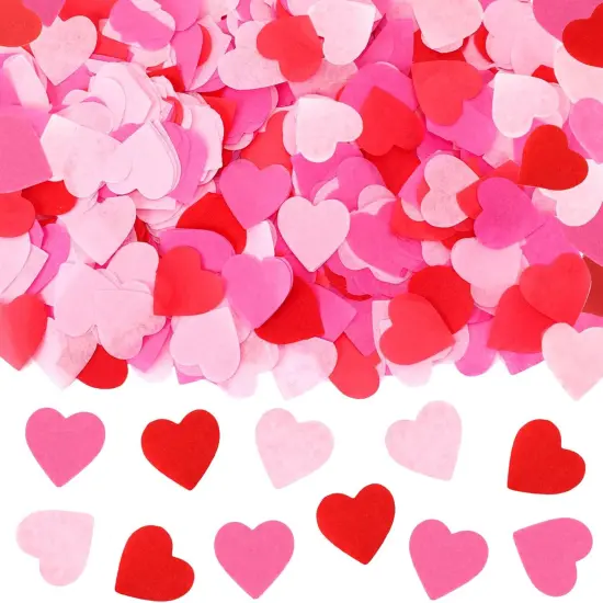 Valentine's Day Heart Paper Confetti, Red Heart Tissue Decorations Valentine Party Scatter Table Confetti Sprinkles Hearts for Balloons Wedding Birthday Festival Supplies {1}