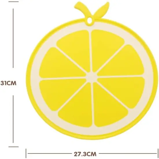 Chopping Board Plastic Fruit Cutting Boards for Kitchen, BPA Free, Dishwasher Safe, Food Safe PP Material Small Size Cutting Board for Gift Family Dormitory (lemon(12 x 10.5 inch)) {2}